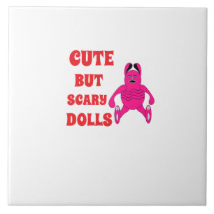 Cute but scary dolls ceramic tile