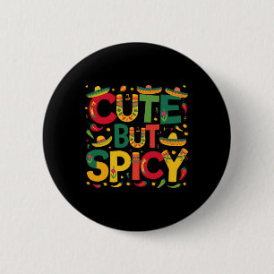Cute But Spicy Mexican Tacos Sombrero Fiesta Cinco 6 Cm Round Badge