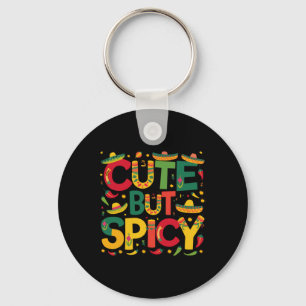 Cute But Spicy Mexican Tacos Sombrero Fiesta Cinco Key Ring