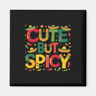 Cute But Spicy Mexican Tacos Sombrero Fiesta Cinco Magnet