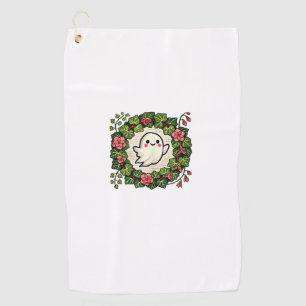 Cute but Spooky Ghost Illustration Tank Top Golf Towel