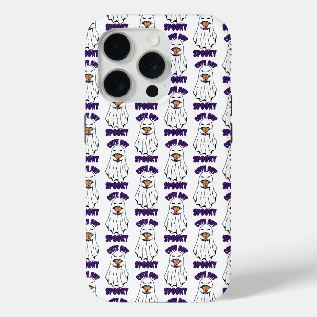 Cute but Spooky Halloween Ghost Holding a Pumpkin  Case-Mate iPhone Case (Back)