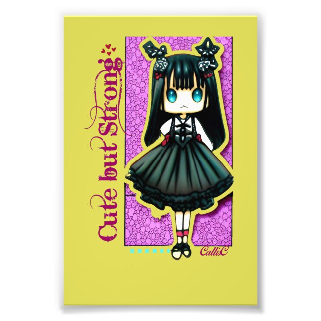Cute but Strong - Lolly Gothic Girl by CallisC  T- Photo Print (Front)