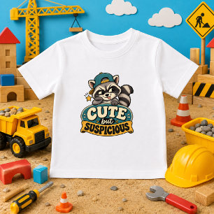 Cute but Suspicious funny baby retro racoon T-Shirt