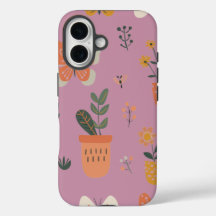 Cute butterflies and pot