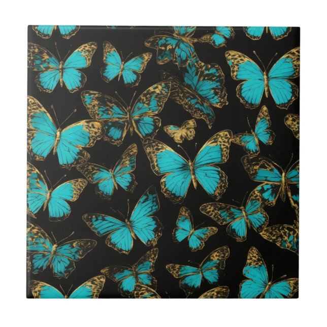 cute butterflies  ceramic tile (Front)