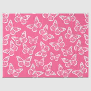 Cute Butterflies Elegant Pretty Pattern Girly Pink Tissue Paper