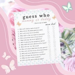 Cute Butterflies Hearts Baby Shower sheet paper 