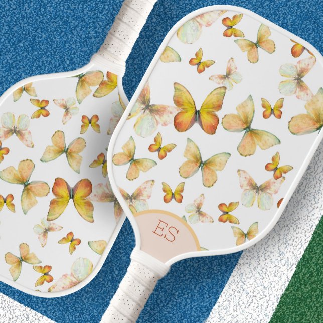 Cute butterflies orange pickleball paddle (Creator Uploaded)