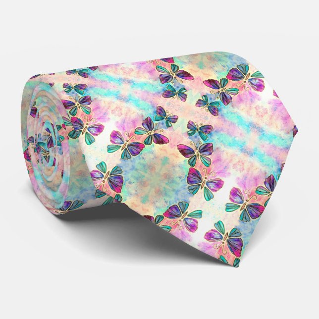 Cute Butterflies Tie (Rolled)