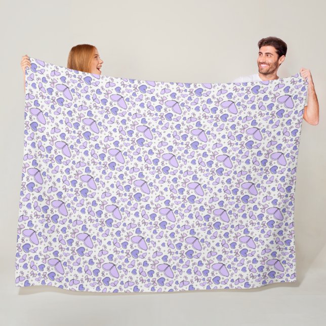 Cute Butterfly Aesthetic Purple Theme Fleece Blanket (In Situ)