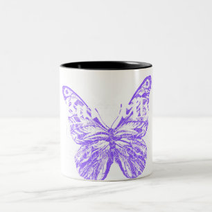 cute butterfly art design Two-Tone coffee mug