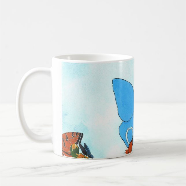 Cute Butterfly Collage & Wildflower Mug (Left)