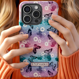 Cute Butterfly Daisy Girly Pattern Personalised iPhone 12 Case