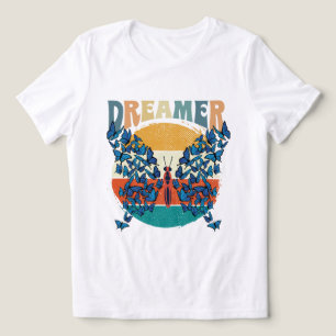 Cute butterfly dreamer word art inspiration Tri-Blend shirt