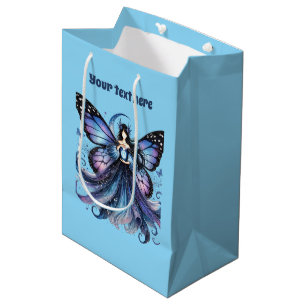 Cute butterfly fairy customisable party medium gift bag