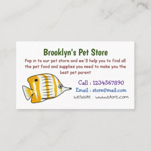 Cute butterfly fish cartoon illustration business card