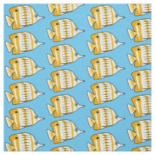 Cute butterfly fish cartoon illustration fabric