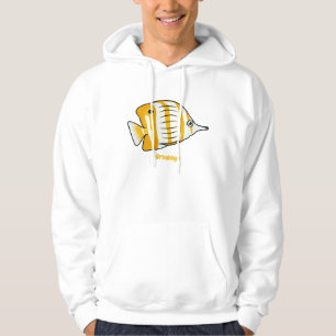 Cute butterfly fish cartoon illustration hoodie