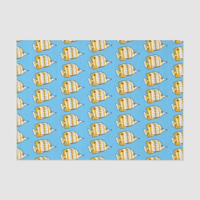 Cute butterfly fish cartoon illustration tissue paper (Front)