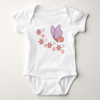 Cute butterfly floral art baby bodysuit