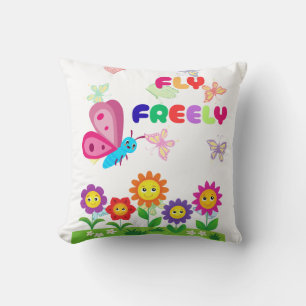 Cute Butterfly Flower Design Cushion