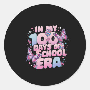 Cute Butterfly For Teachers In My 100 Days Of Scho Classic Round Sticker