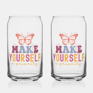 Cute Butterfly Mental Health Inspirational Design Can Glass