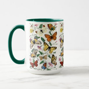 Cute Butterfly & Moth Botanical Illustration Mug