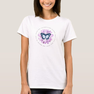 Cute Butterfly on Pink Daisy Inspirational Quote T-Shirt