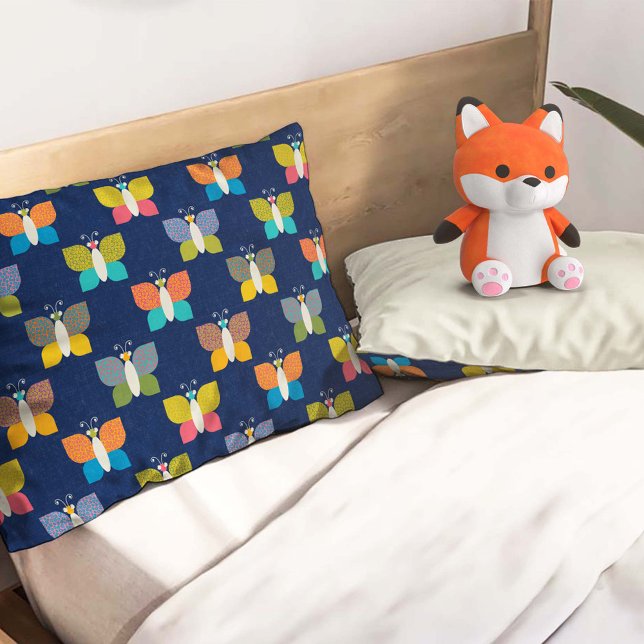 Cute Butterfly Pattern on Blue Pillowcase (Creator Uploaded)
