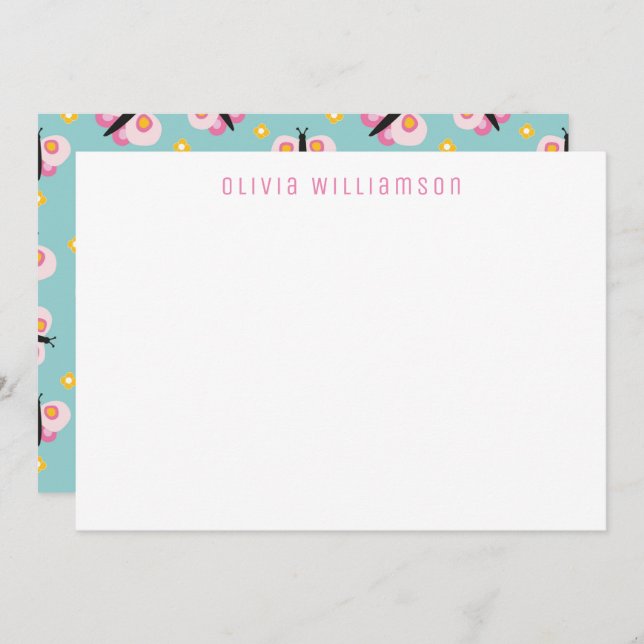 Cute Butterfly Personalised Card (Front/Back)