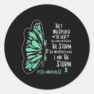 Cute Butterfly Ptsd Depression Prevention Us Army  Classic Round Sticker