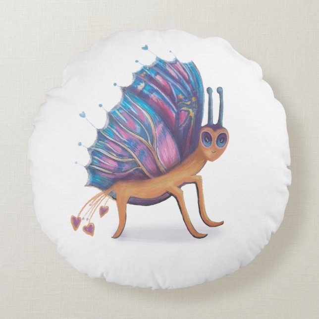 cute butterfly round cushion (Front)