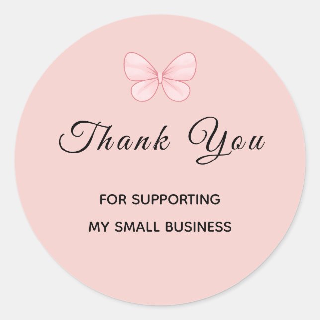 Cute Butterfly Small Business Thank You Sticker (Front)