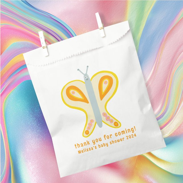 Cute Butterfly Thank You CUSTOM Baby Shower Favour Bag (Cute Butterfly Thank You CUSTOM Baby Shower Favor Bag
)