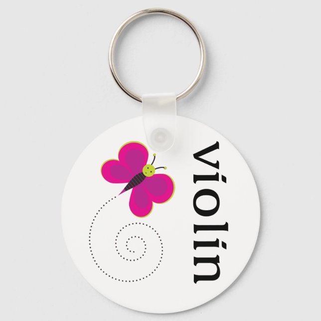 Cute Butterfly Violin Key Ring (Front)
