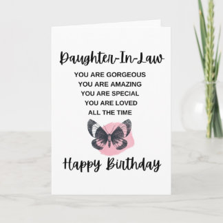 Cute Butterfly With Birthday Message Card