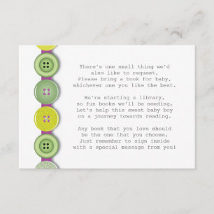 Cute Button Baby Shower Insert Card