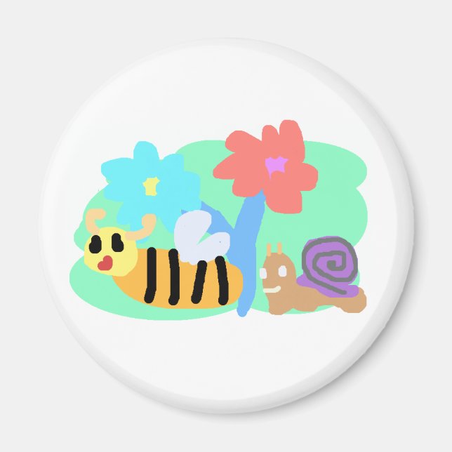 Cute Button Magnet (Front)