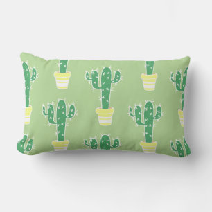 Cute Cacti Potted Cactus Pattern Lumbar Cushion