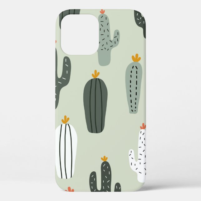 Cute cacti seamless pattern,background with hand d Case-Mate iPhone case (Back)