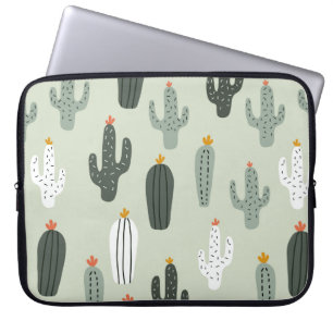 Cute cacti seamless pattern,background with hand d laptop sleeve