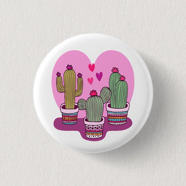 cute Cactus 3 Cm Round Badge (Front)