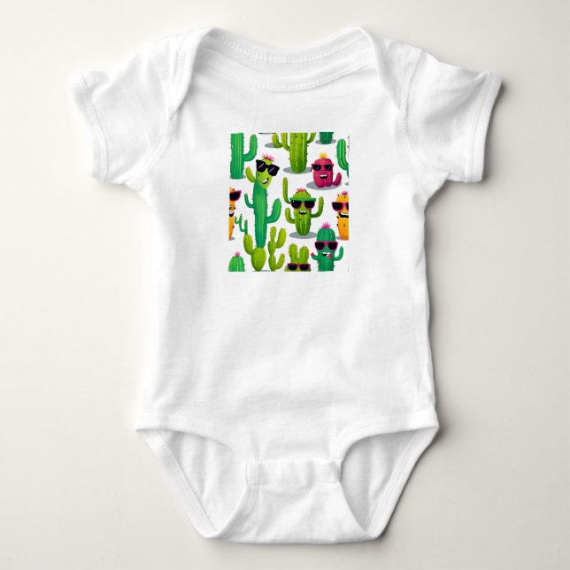 Cute Cactus Baby Bodysuit (Front)