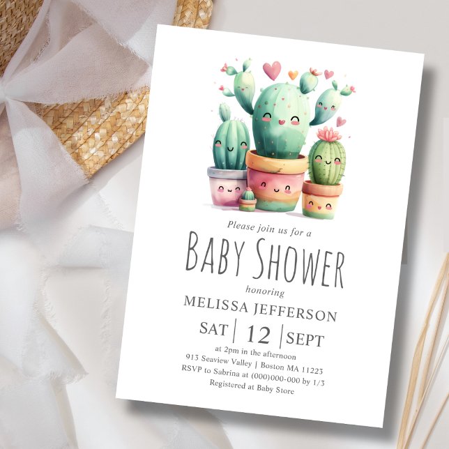 Cute Cactus Baby Shower  Invitation (Creator Uploaded)