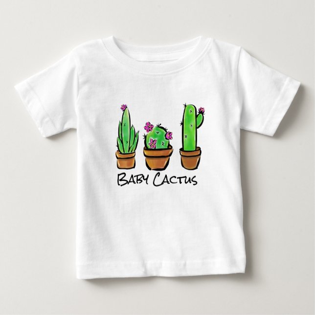 Cute Cactus cacti succulents  Baby T-Shirt (Front)