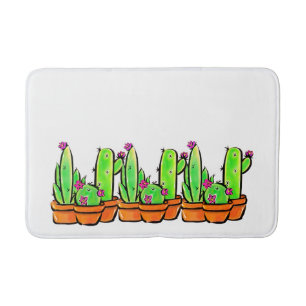 Cute Cactus cacti succulents  Bath Mat