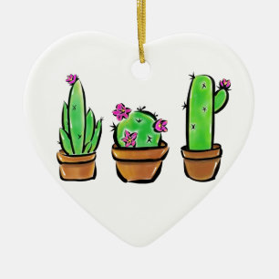 Cute Cactus cacti succulents Ceramic Tree Decoration