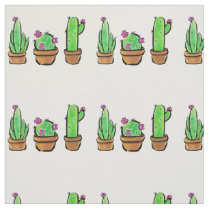 Cute Cactus cacti succulents  Fabric